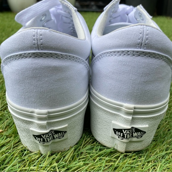 VANS WHITE PLATFORM SNEAKERS 8.5 - Picture 12 of 12